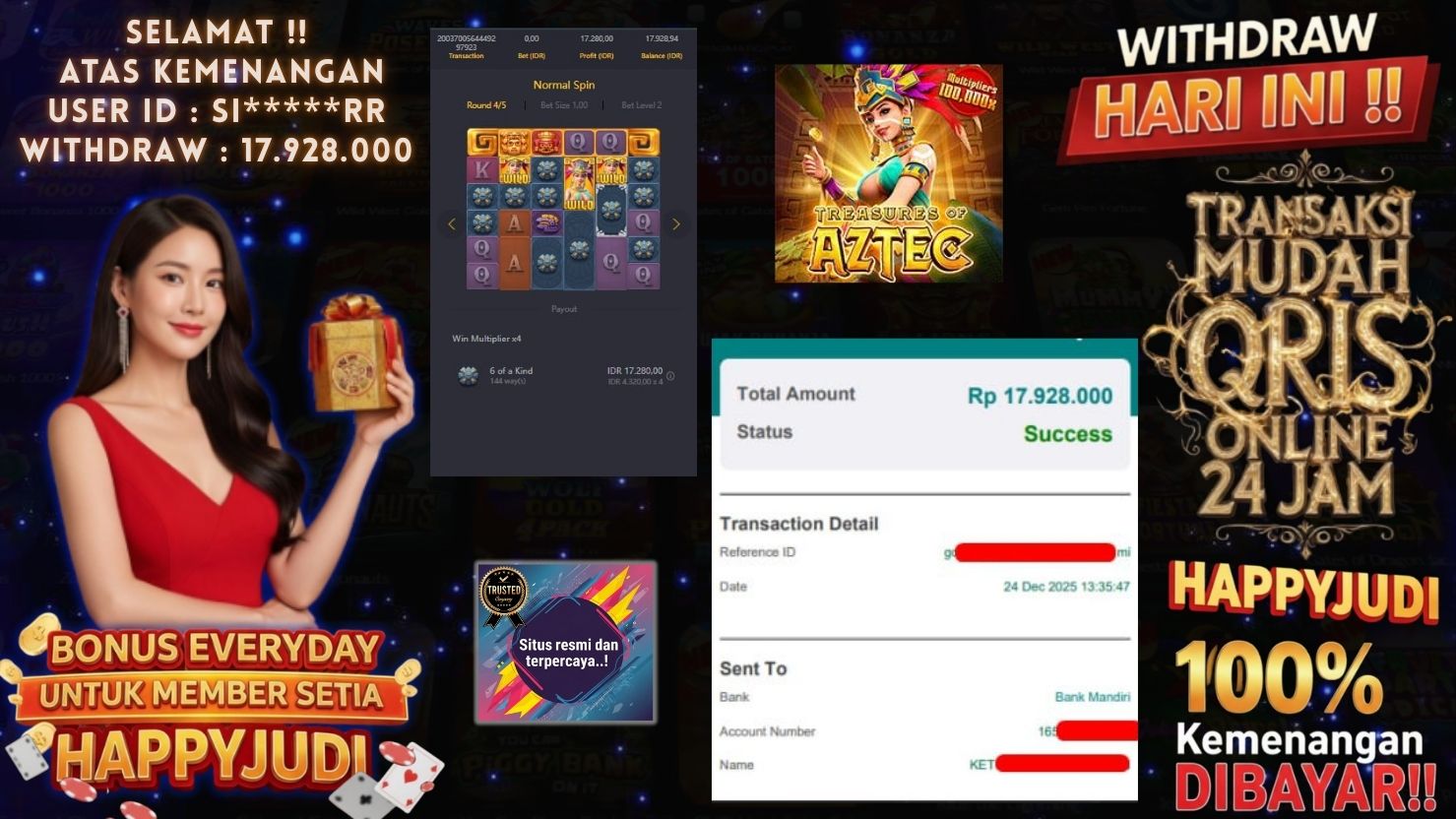 HAPPYJUDI JACKPOT SLOT TREASURES OF AZTEC